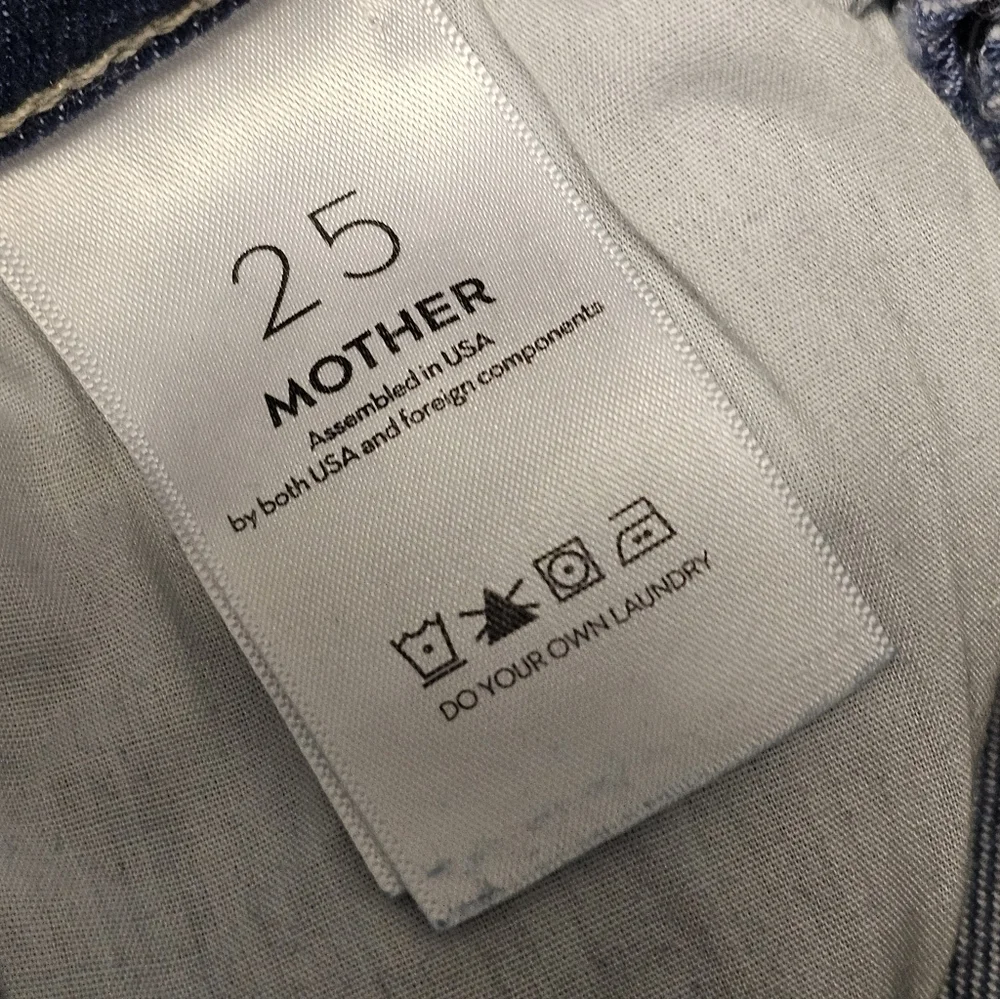 MOTHER The Hustler Ankle Fray Straight‎ Leg High Rise Blue Jeans 25 Preowned